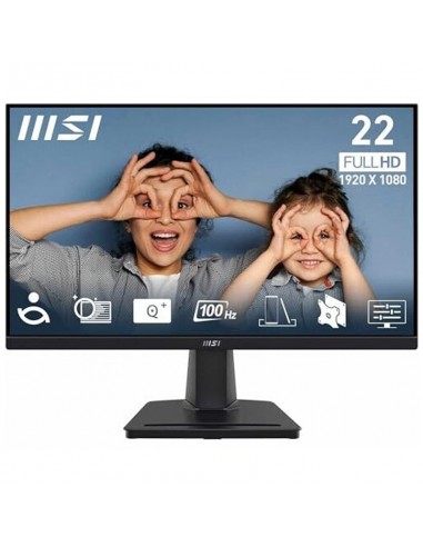 MSI PRO MP225V écran noir Full HD vue de face MSI PRO MP225V écran noir Full HD vue de face