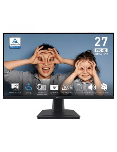 MSI PRO MP275Q écran WQHD 27 pouces noir vue frontale