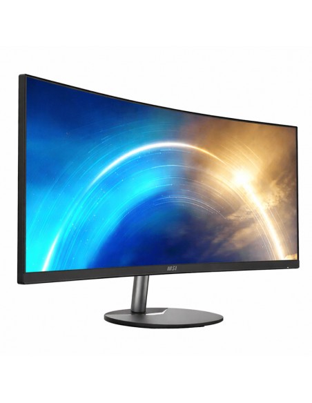 Moniteur ultrawide MSI 21:9 installé sur bureau professionnel moderne