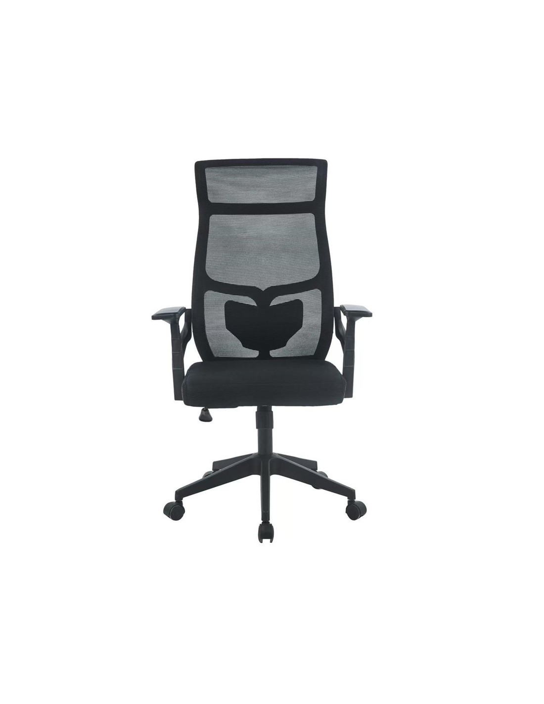 Chaise de Bureau Reko 4400011806 vue complète en tissu noir
