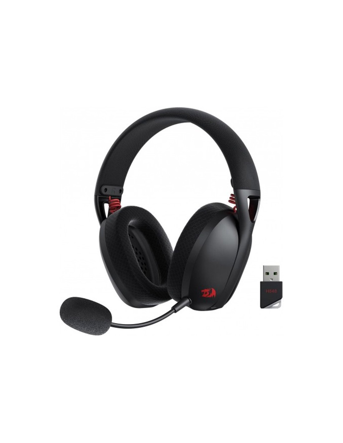 Micro Casque Gamer Redragon H848 vue avant noir gaming