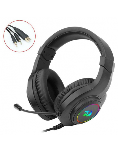 Casque gaming RGB Redragon avec connectique USB jack 3.5 mm Casque gaming RGB Redragon avec connectique USB jack 3.5 mm