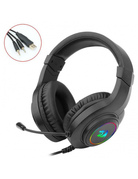 Casque gaming RGB Redragon avec connectique USB jack 3.5 mm Casque gaming RGB Redragon avec connectique USB jack 3.5 mm