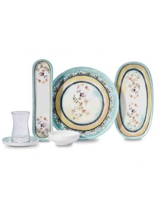 Service Petit Déjeuner Korkmaz Luna A8687-1 25 Pièces Bleu(A8793)