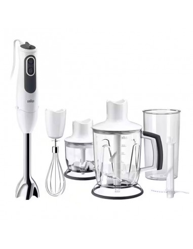 Mixeur plongeant Braun 5 en 1 avec hachoir et fouet Mixeur plongeant Braun 5 en 1 avec hachoir et fouet