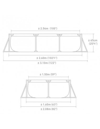 Piscine Metal Frame Junior rectangulaire 3,00 x 2,00 x 0,75 m(28272NP)