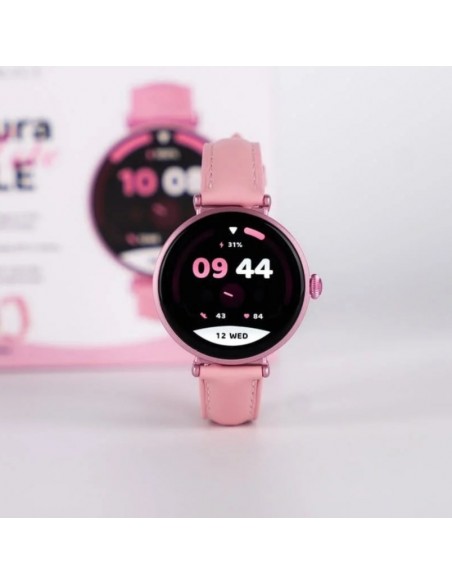 Montre connectée femme rose avec appels Bluetooth et suivi santé Montre connectée femme rose avec appels Bluetooth et suivi santé