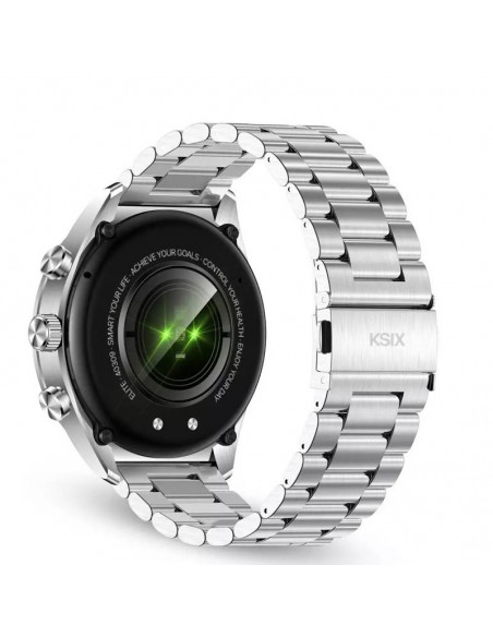 Smartwatch Ksix Elite Silver affichant fréquence cardiaque et oxygène sanguin Smartwatch Ksix Elite Silver affichant fréquence cardiaque et oxygène sanguin