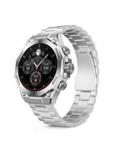 Ksix Titanium Silver avec écran AMOLED rond et bracelet acier