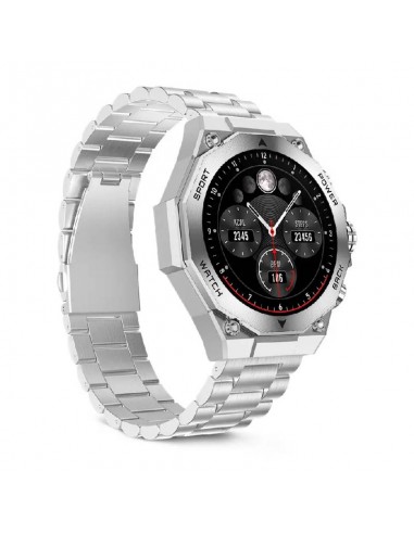 Ksix Titanium Silver affichant appels Bluetooth et notifications quotidiennes Ksix Titanium Silver affichant appels Bluetooth et notifications quotidiennes