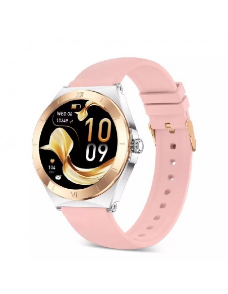 Smartwatch femme élégante argentée avec bracelet silicone Smartwatch femme élégante argentée avec bracelet silicone