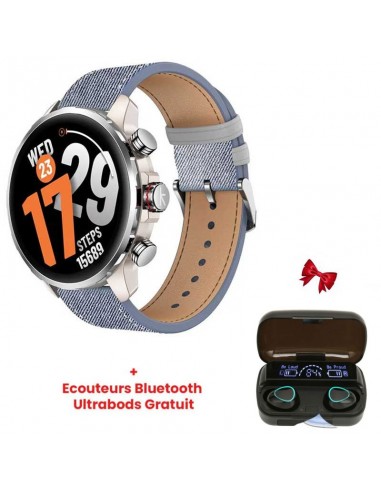 Kieslect Calling Watch Kr 3 Denim Blue vue de face