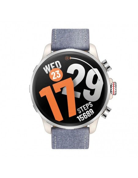 Smartwatch Kieslect bleu denim avec appels Bluetooth et notifications