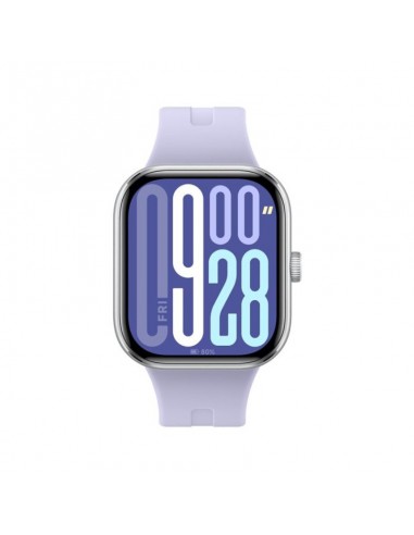 Montre connectée Xiaomi violette vue de face avec bracelet lavande Montre connectée Xiaomi violette vue de face avec bracelet lavande