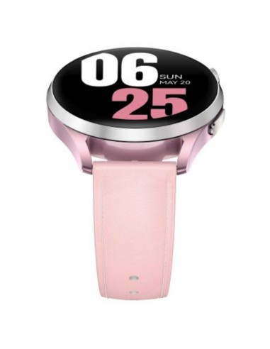 Smartwatch femme rose avec cadre en acier inoxydable Smartwatch femme rose avec cadre en acier inoxydable