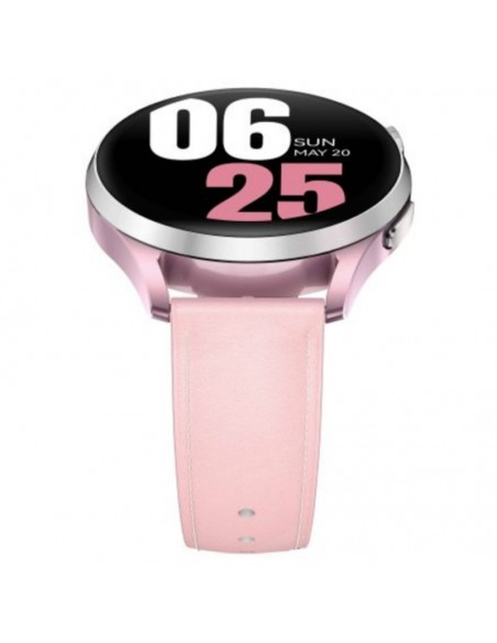 Smartwatch femme rose avec cadre en acier inoxydable Smartwatch femme rose avec cadre en acier inoxydable
