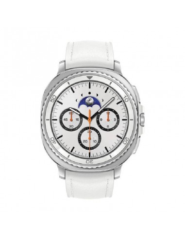 Galaxy Watch 8 Classic 46mm blanche avec bracelet en cuir Galaxy Watch 8 Classic 46mm blanche avec bracelet en cuir
