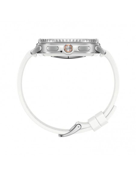 Montre connectée Samsung 46mm blanche affichant le suivi santé Montre connectée Samsung 46mm blanche affichant le suivi santé