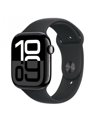 Apple Watch Series 10 46mm MWWQ3QF/A vue avant noire Apple Watch Series 10 46mm MWWQ3QF/A vue avant noire