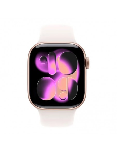 Apple Watch 11 42mm Rose Gold avec bracelet sport rose