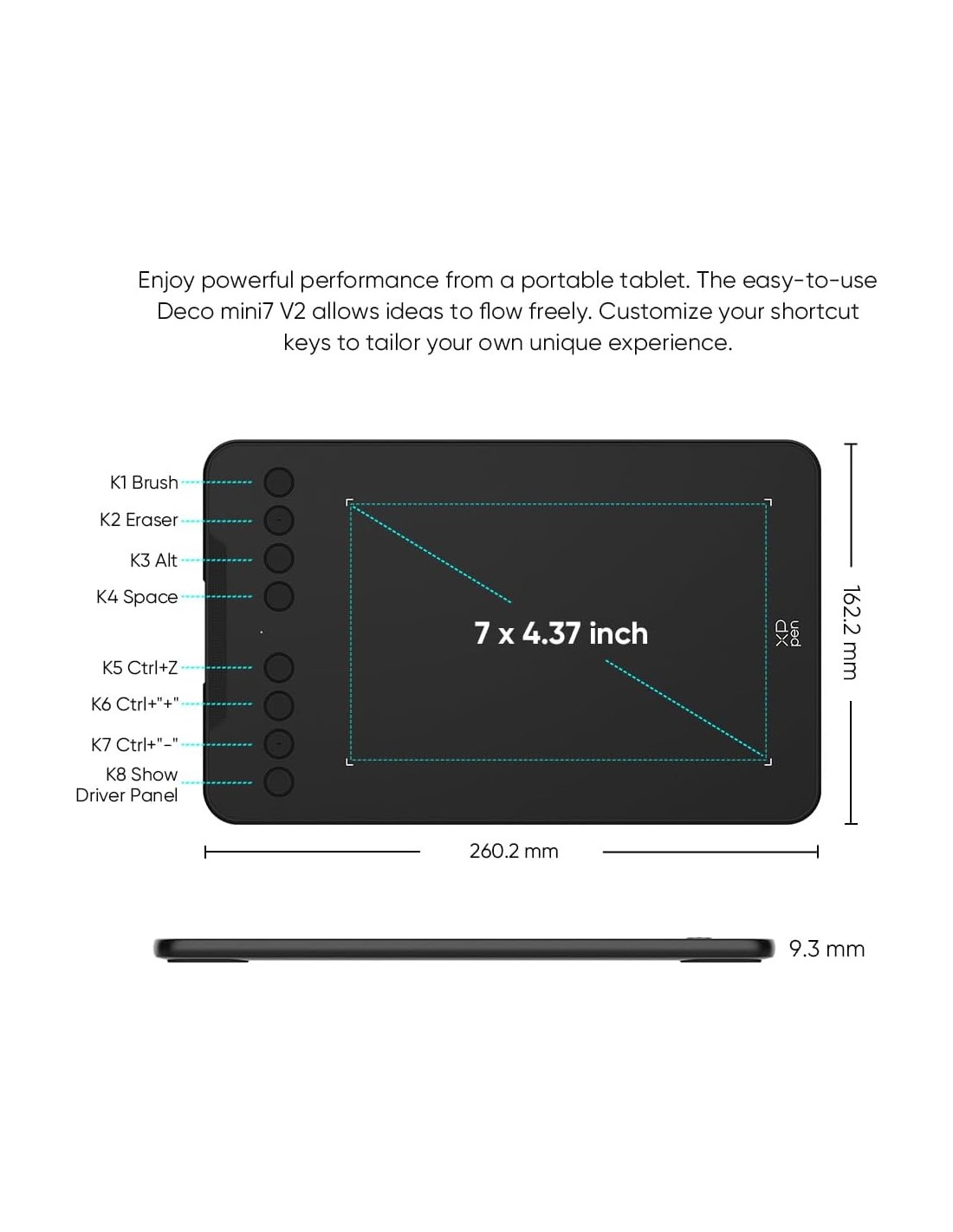 Compatibilité de la XP PEN Deco mini7 V2 Noir