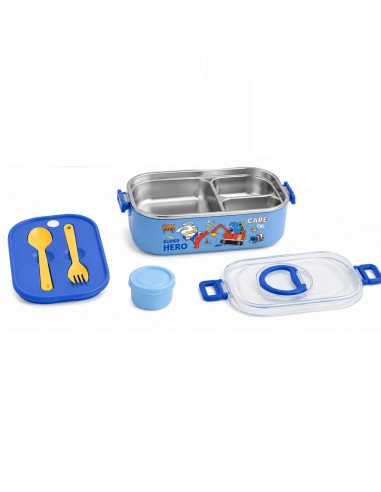 Lunch Box Gerex EK15-1-3-BLEU avec fermeture clips latéraux