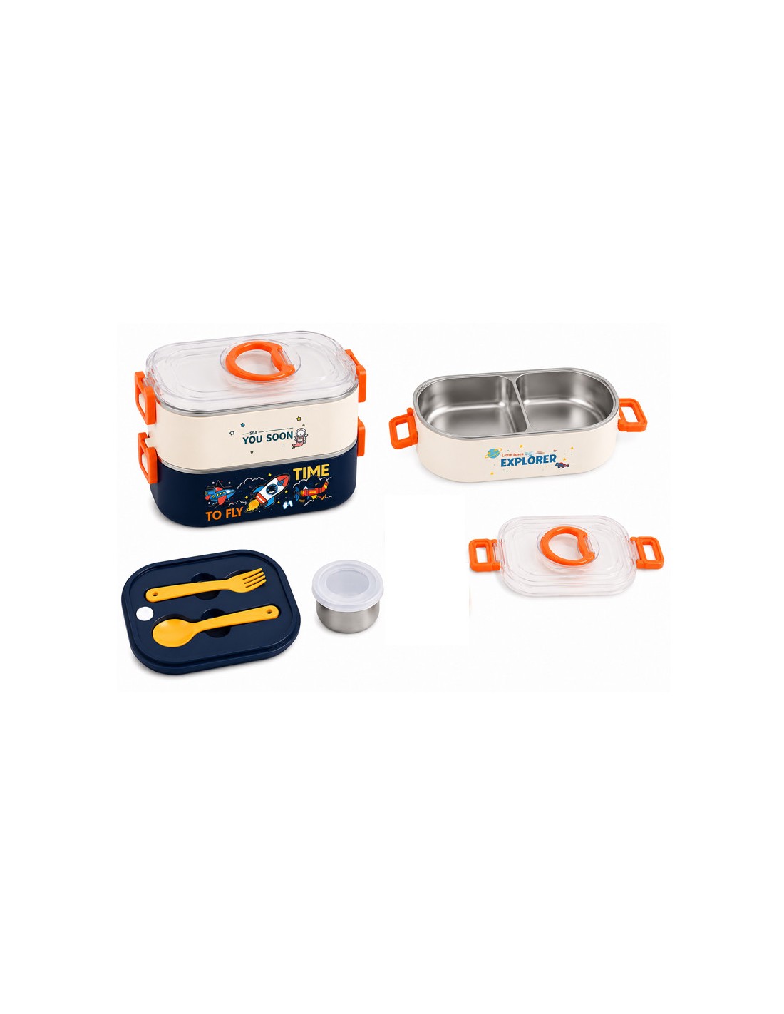 Lunch Box Gerex Double Grid EK15-1-5-ORANGE vue principale