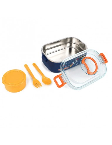 Lunch Box Gerex Double Grid EK15-1-4-ORANGE couverts Lunch Box Gerex Double Grid EK15-1-4-ORANGE couverts
