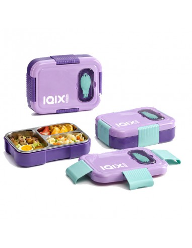 Lunch Box Gerex EK15-1-6-VIOLET vue intérieure compartimentée Lunch Box Gerex EK15-1-6-VIOLET vue intérieure compartimentée
