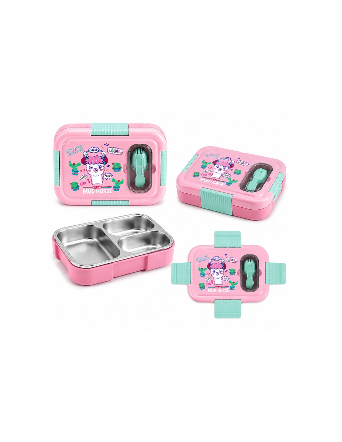 Lunch Box Gerex EK15-1-7-ROSE 750ML rose trois compartiments