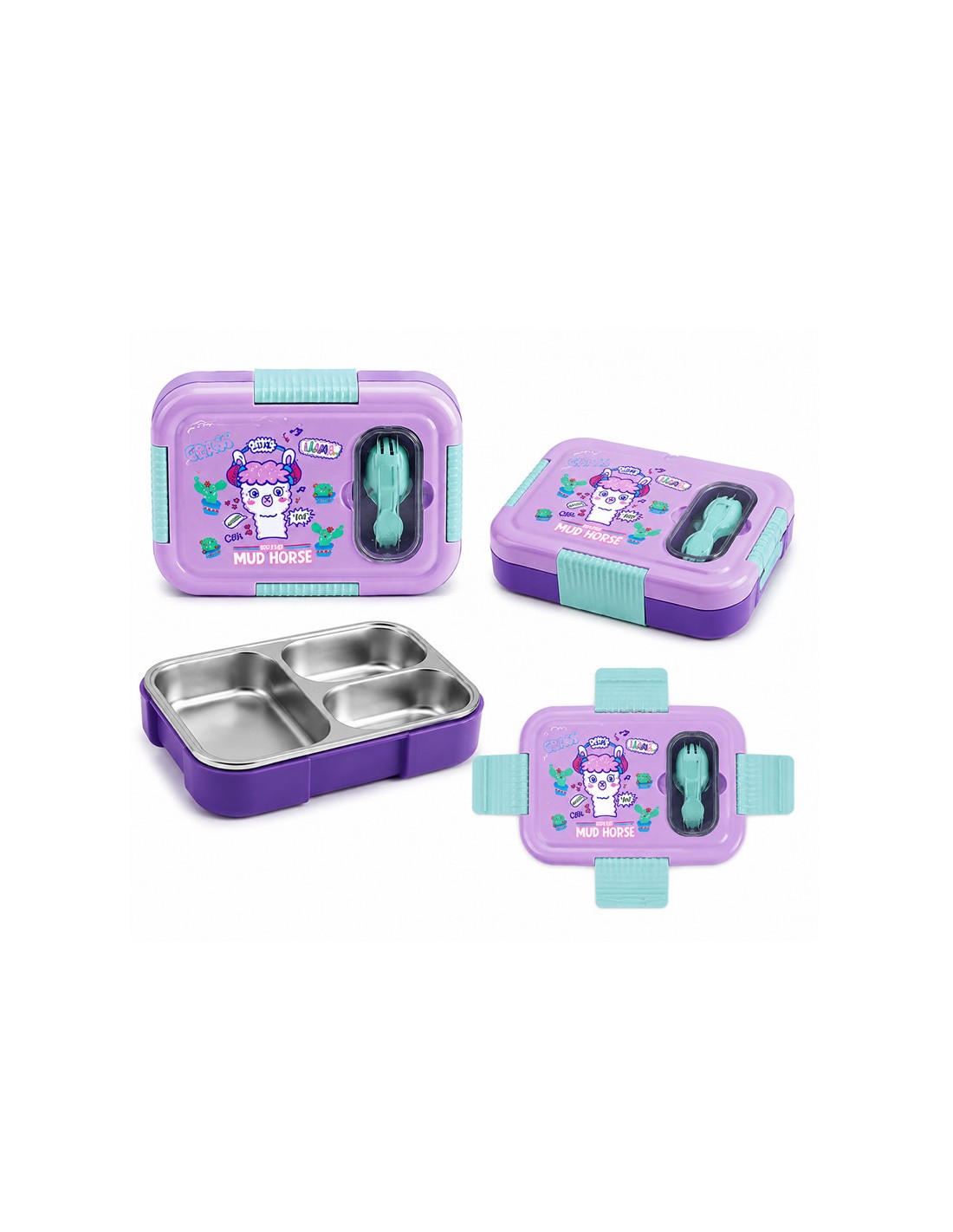 Lunch Box Gerex EK15-1-7-VIOLET 750ML trois compartiments
