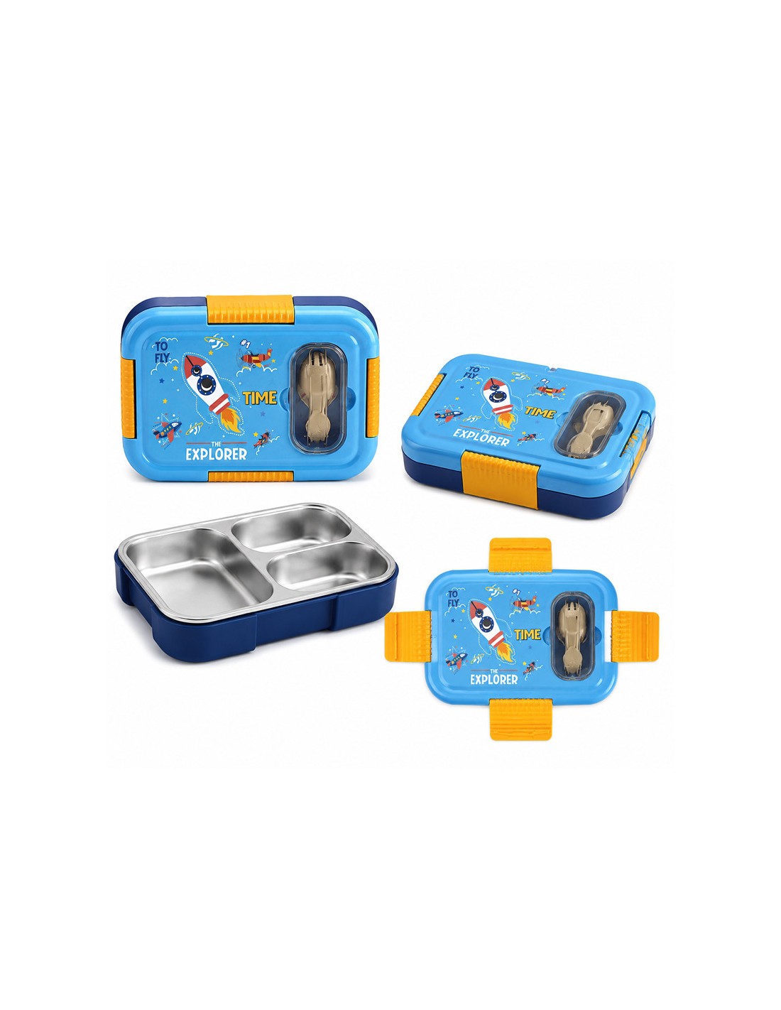 Lunch Box Gerex EK15-1-7-BLEU boîte repas bleue 750 ml