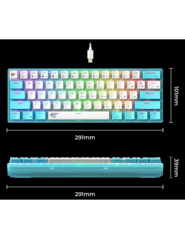 Clavier Gamer Filaire HAVIT KB903L RGB BACKLIT - Blanc(KB903L)