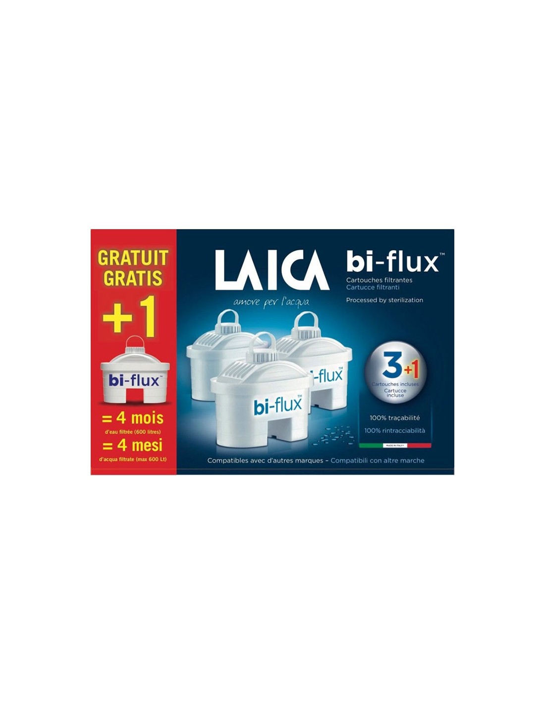 Pack 3 En 1 Filtres Biflux LAICA F4S avec filtre gratuit