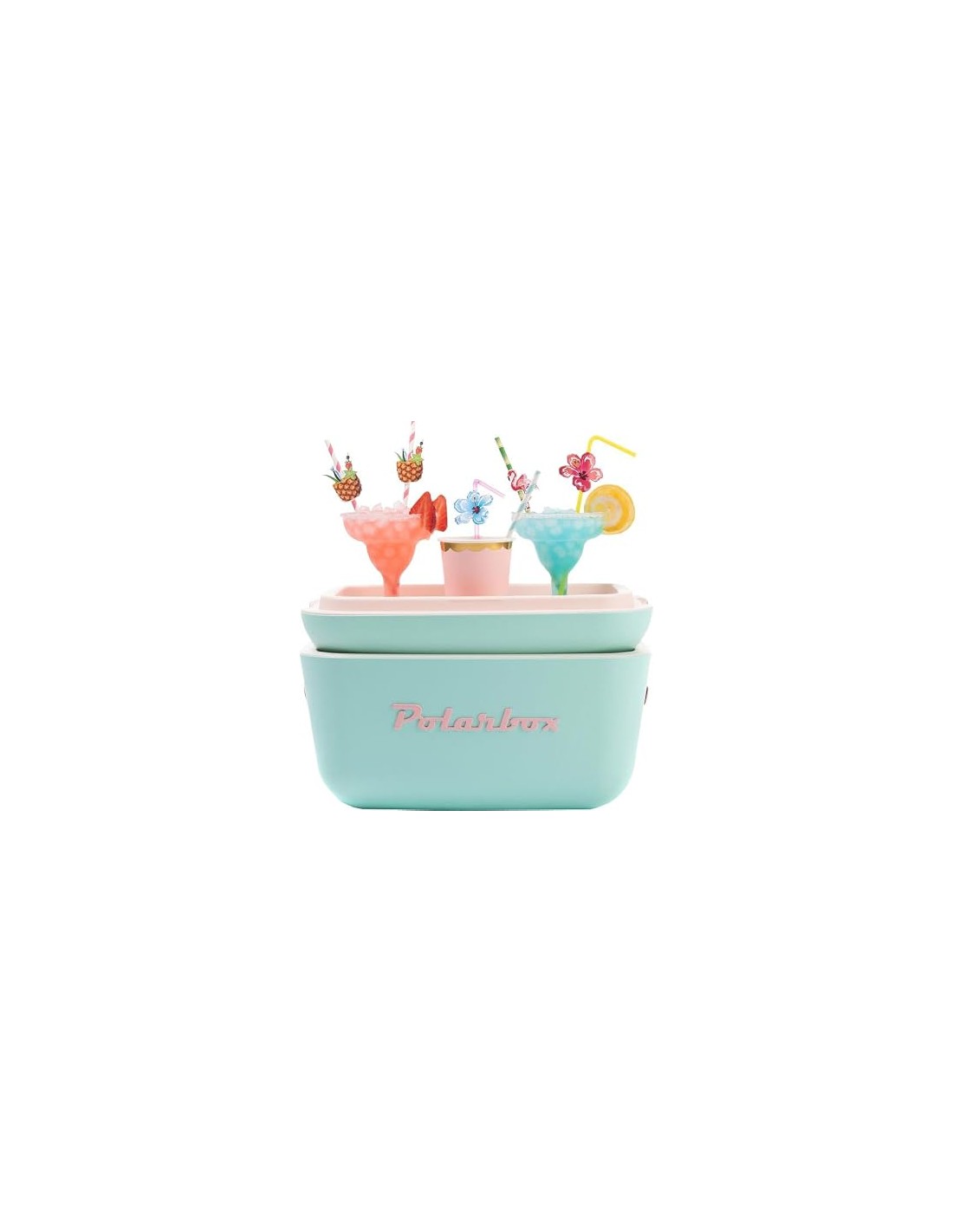 Glacière 20L Cyan Baby Rose design rétro élégant