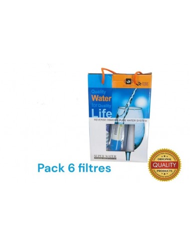 Pack 6 filtres osmoseur avec T33 Carbon et membrane 75 GPD