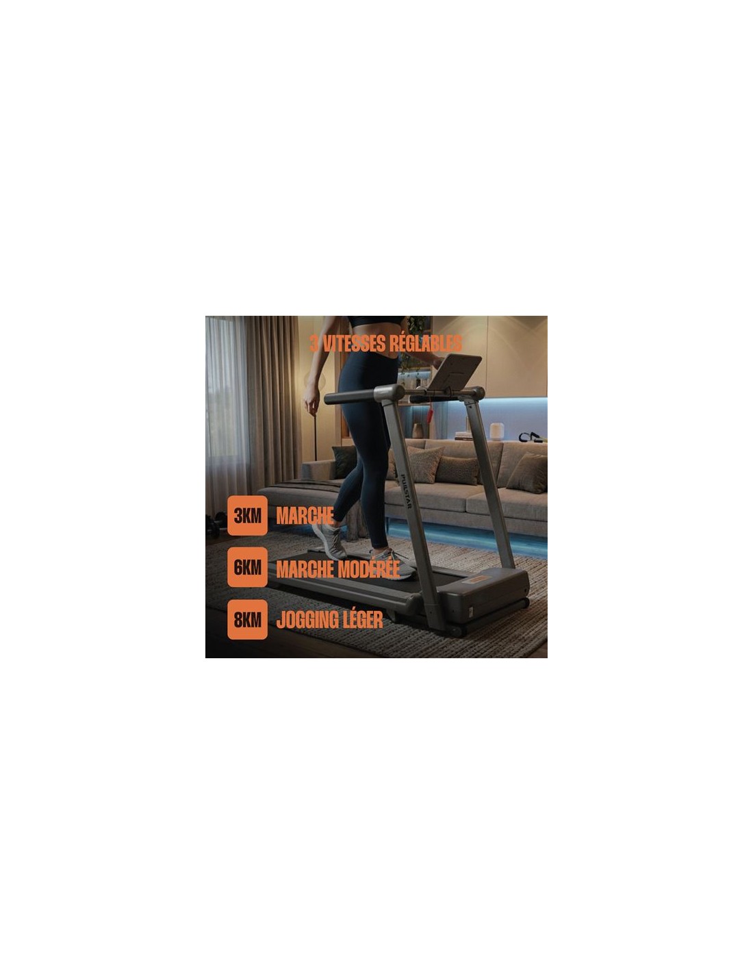 Tapis de marche SPLOI13052 avec support smartphone intégré