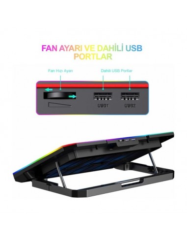 Refroidisseur Gamer HAVIT F2069 Pour PC Portable 17" - Noir(HV-F2069)