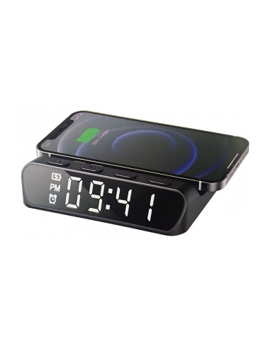 Station de Charge Sans-Fil avec Réveil Alarme HAVIT (W3031-BK)