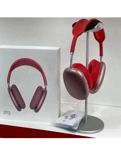 Casque Bluetooth rechargeable rouge avec microphone intégré mains libres 2