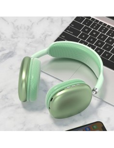Casque audio Bluetooth P9 Vert avec microphone intégré 2