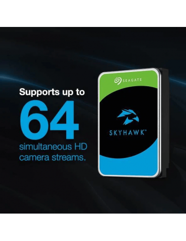 SEAGATE 6TB 3.5" Skyhawk Surveillance Internal SATA3 HDD. 256MB Cache; Supports(ST6000VX008)