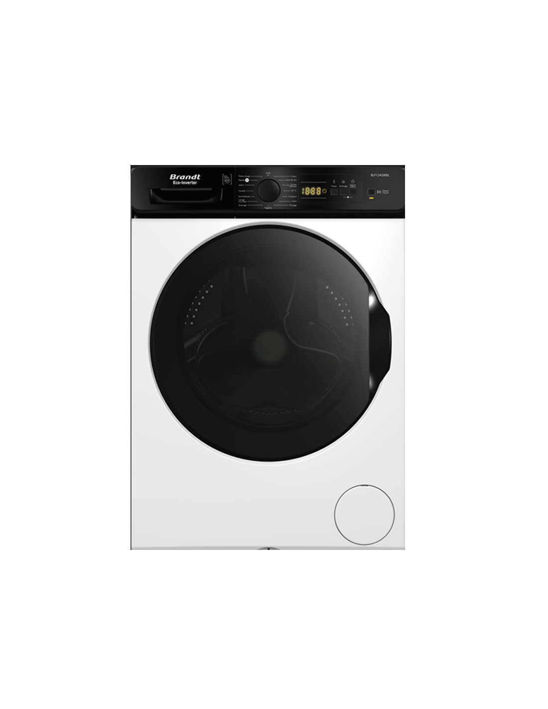 Machine à laver Brandt BLF124QWBL vue frontale blanche