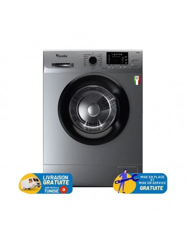 Machine à laver 1000 tours minute Condor 6Kg F610LS Silver Machine à laver 1000 tours minute Condor 6Kg F610LS Silver