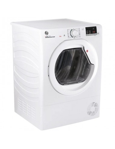 Sèche linge Hoover HLEC8DG-80 vue frontale couleur blanche Sèche linge Hoover HLEC8DG-80 vue frontale couleur blanche