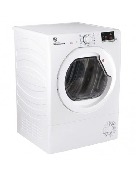 Sèche linge Hoover HLEC8DG-80 vue frontale couleur blanche Sèche linge Hoover HLEC8DG-80 vue frontale couleur blanche