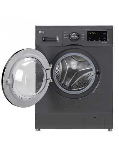 Lave linge LG F2J3QYG6J noir vue de face Lave linge LG F2J3QYG6J noir vue de face
