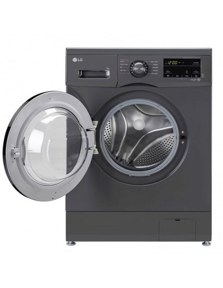 Lave linge LG F2J3QYG6J noir vue de face Lave linge LG F2J3QYG6J noir vue de face