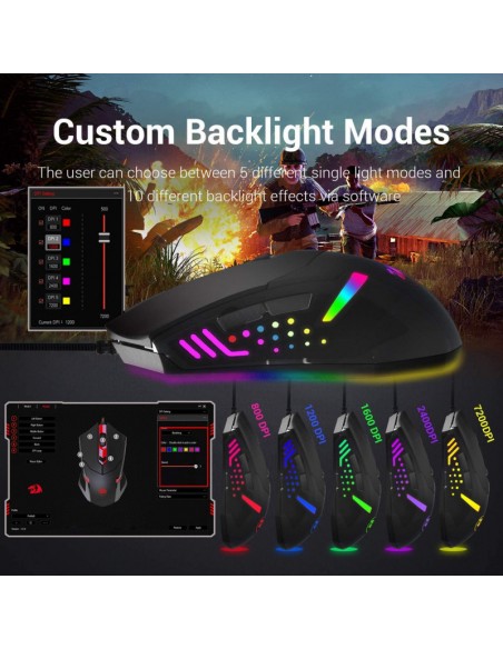 Souris Gamer Redragon M601-RGB Centrophorus Noir(M601-RGB)