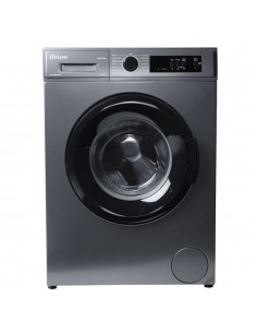 Lave-linge pose libre 7kg ORIENT silver installé dans une buanderie moderne